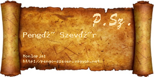 Pengő Szevér névjegykártya